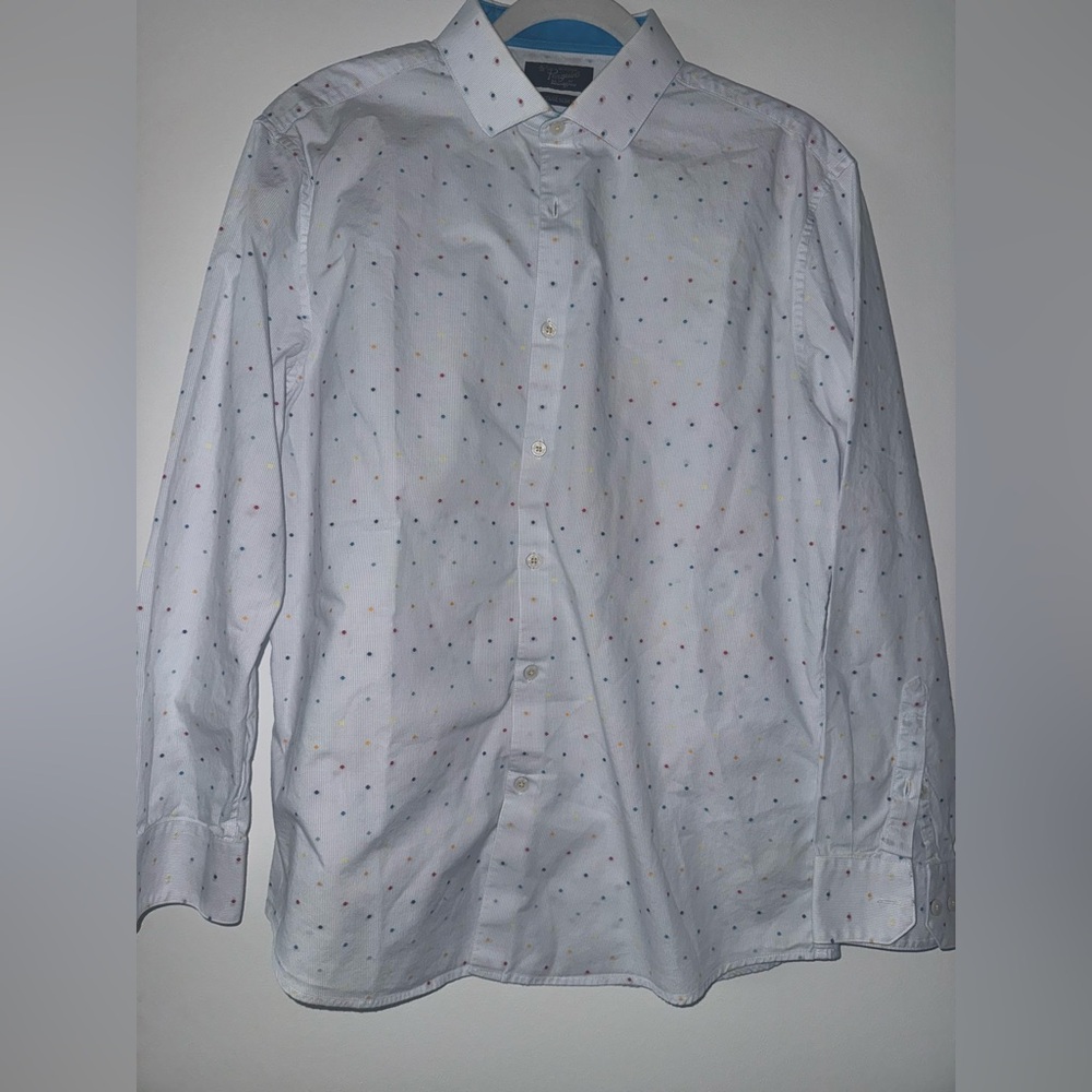 Men's Multicolor Dot Button Down